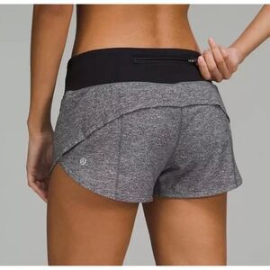 Lululemon Speed Up Shorts Gray Mid Rise Black 4" Inseam Size 8 Brand New
